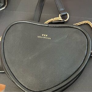 Molly Bracken Black Heart Crossbody Bag with Gold Accents